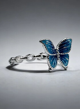 蝴蝶戒指女国风新中式气质优雅