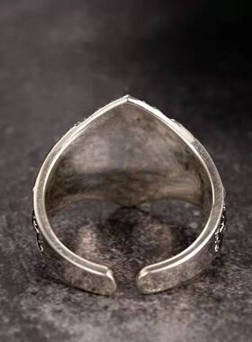 欧美鸢尾花戒指男个性时尚高级感