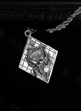 JOJO双面猫草项链时尚百搭吊坠