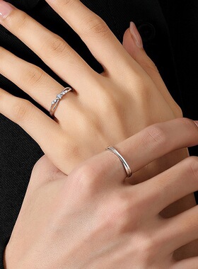 钉沙交织莫比乌斯情侣款戒指时尚