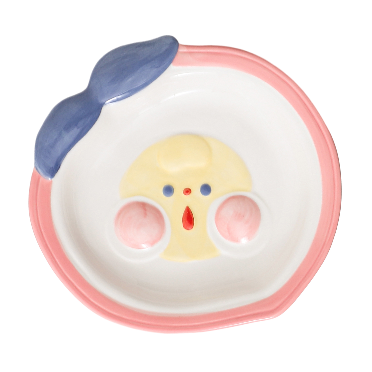 釉下彩陶瓷盘子浮雕餐具家用米饭碗可爱菜盘小清新高颜值2025新款