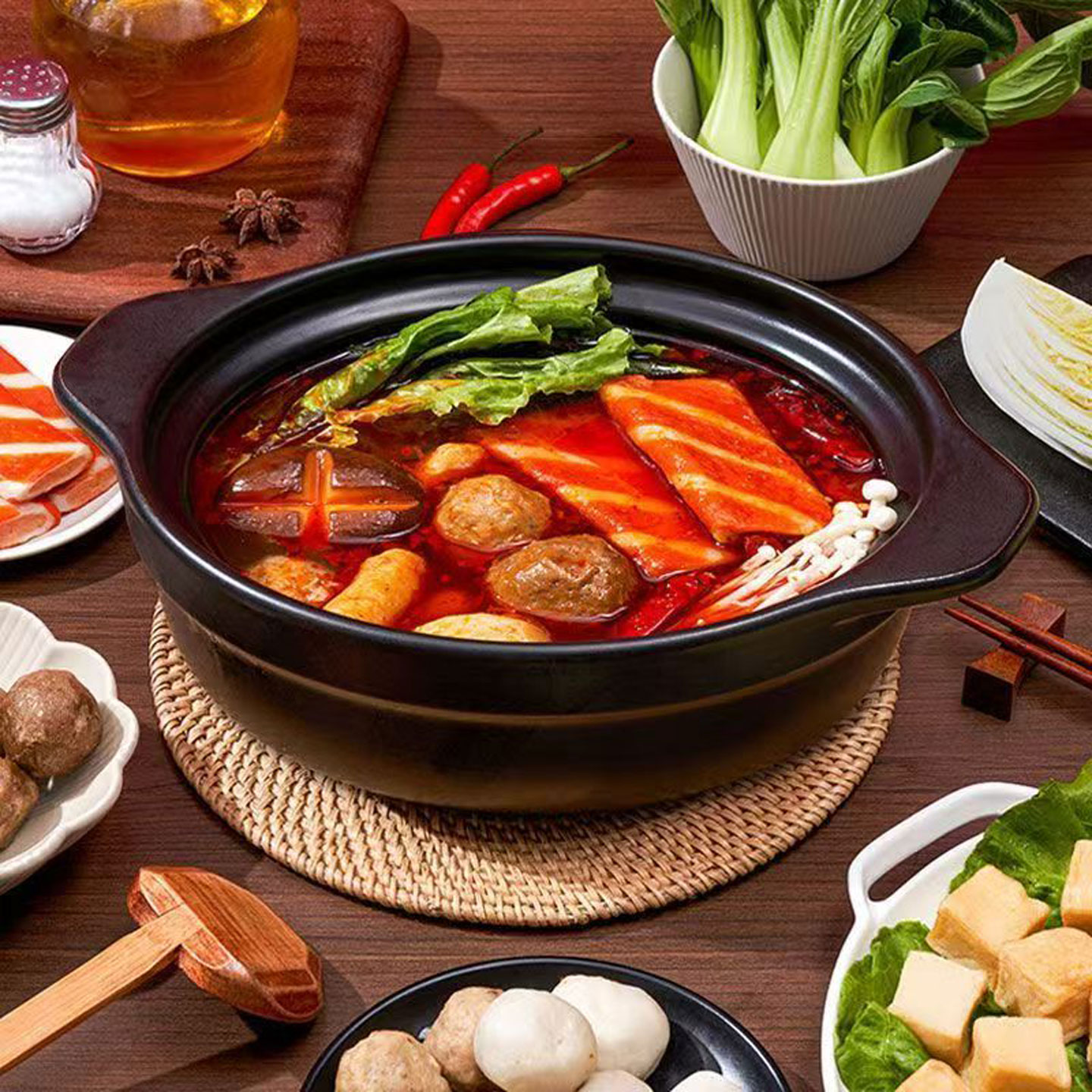 思念全家福火锅丸子组合鱼丸鱼豆腐撒尿肉丸关东煮火锅食材甜不辣 - 图1