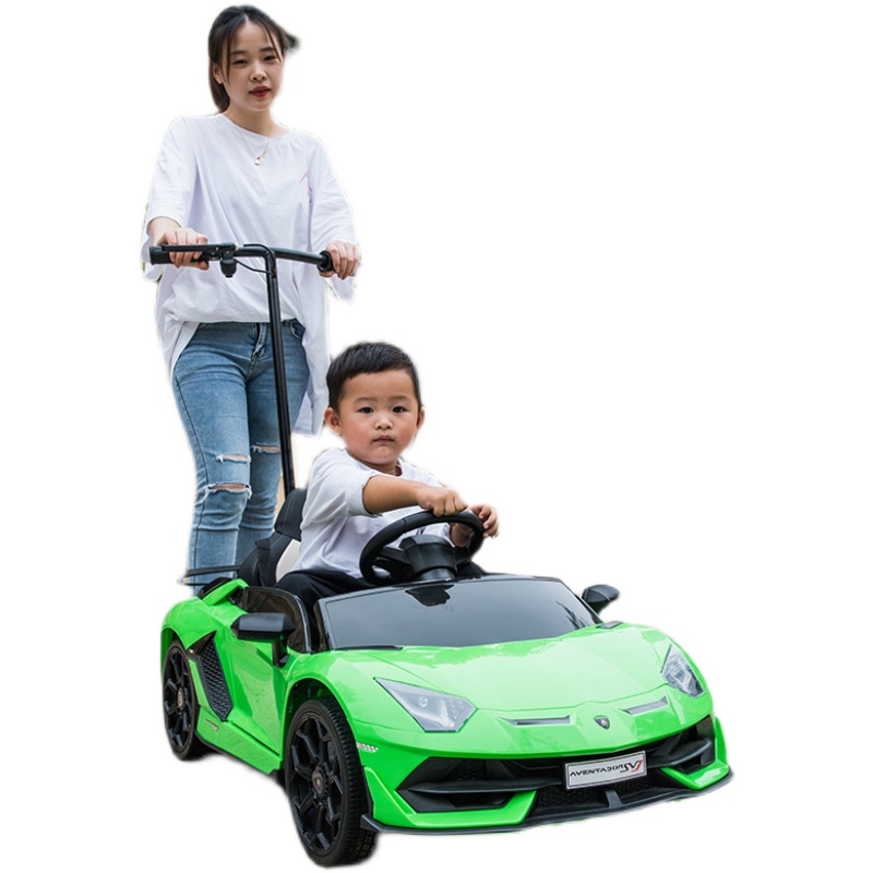 兰博基尼儿童电动车四轮汽车遥控玩具车可坐人小孩带摇摆宝宝童车