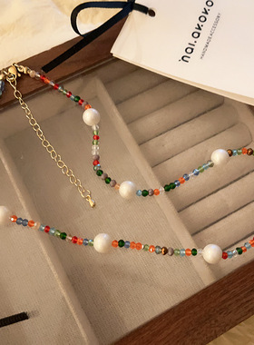 百搭气质时尚高级感锁骨链水晶