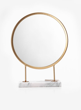 大理石梳妆镜宿舍桌面摆件