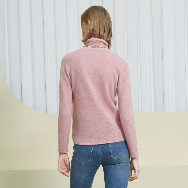 【100%羊绒衫】ANMANI恩曼琳秋冬新款高领修身多色打底针织衫 - 图3