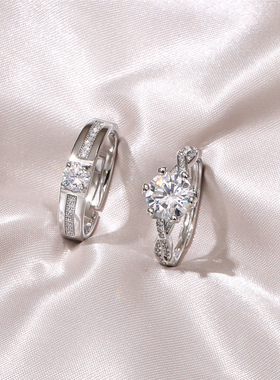 微镶仿真钻戒情侣对戒活口婚礼