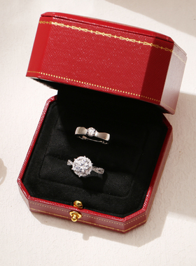 仿真大气奢华结婚扭臂钻戒一对