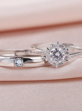 小红书同款结婚对戒镀金情侣戒指