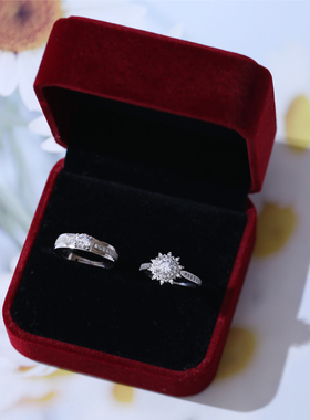 结婚仿真戒指情侣可调节仿真钻戒