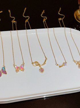 热销爆款百搭精致锁骨链女简约气质轻奢高级感钛钢项链