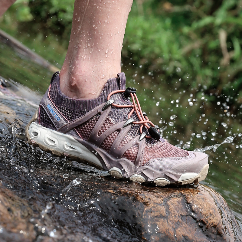悍途户外两栖涉水溯溪鞋男运动凉鞋女网面透气速干沙滩鞋钓鱼鞋夏 - 图1