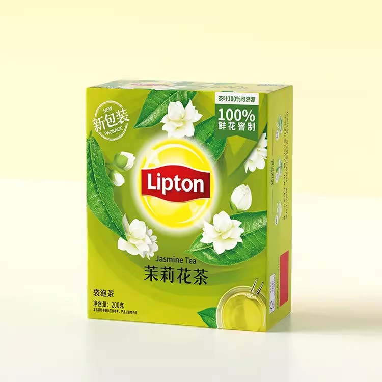 lipton立顿茉莉花茶100包绿茶茉莉花花草茶袋泡茶包立顿茶包花茶