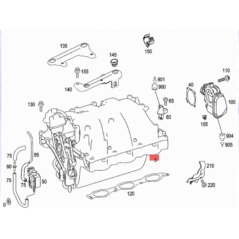 适用奔驰C280E300 S350 GLK300 ML350R350 S300 M272进气歧管总成 - 图3