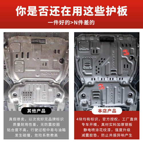 适用09-15-26款汉兰达皇冠陆放专用发动机底盘护板后电机阿勇改装 - 图2