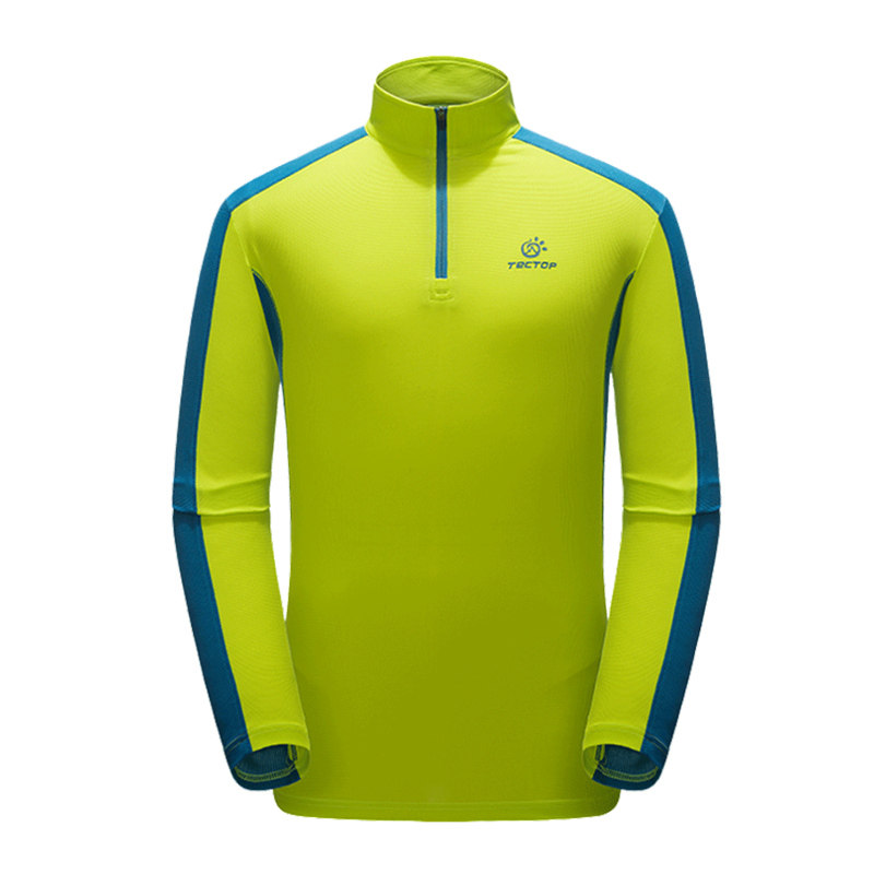 TECTOP探拓户外弹力速干长袖男女款修身薄透气半开衫运动立领T恤,淘宝优惠券,粉丝福利购,淘宝优惠卷