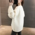 Mẫu áo len thu đông rất phổ biến 2019 áo len nữ mới phiên bản lớn của áo lười gió lửng mặc áo rộng - Áo len áo len cao cổ nữ hàn quốc Áo len