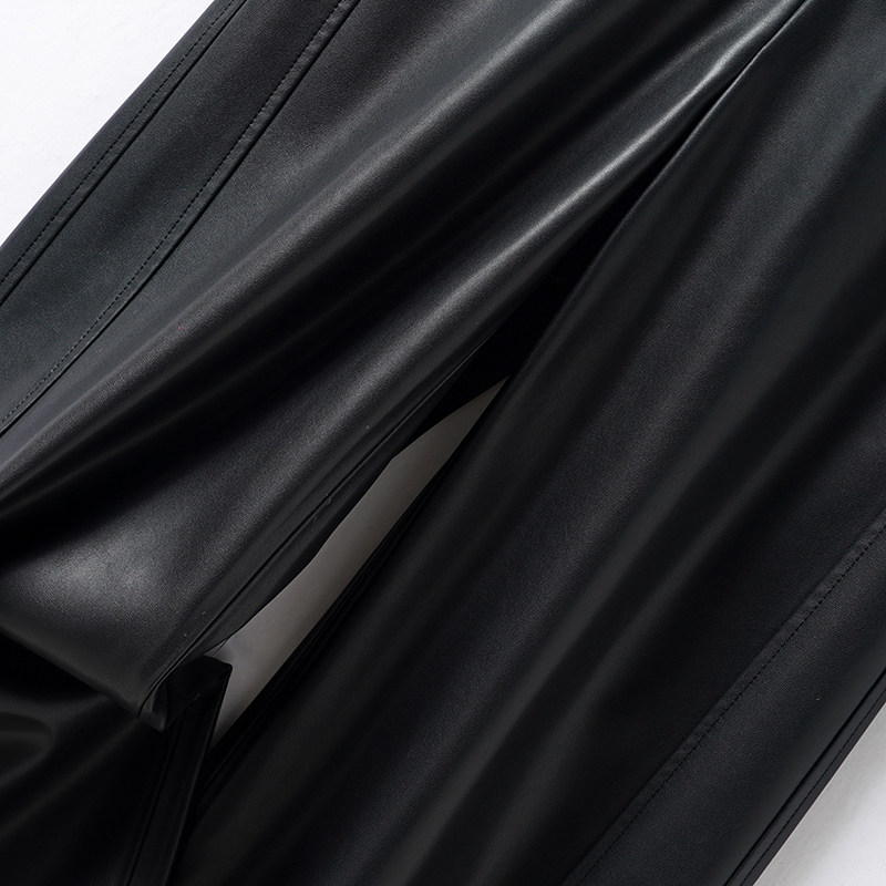 海宁真皮皮裤女2025秋冬新款绵羊皮长裤高腰显瘦休闲百搭阔腿皮裤,淘宝优惠券,粉丝福利购,淘宝优惠卷