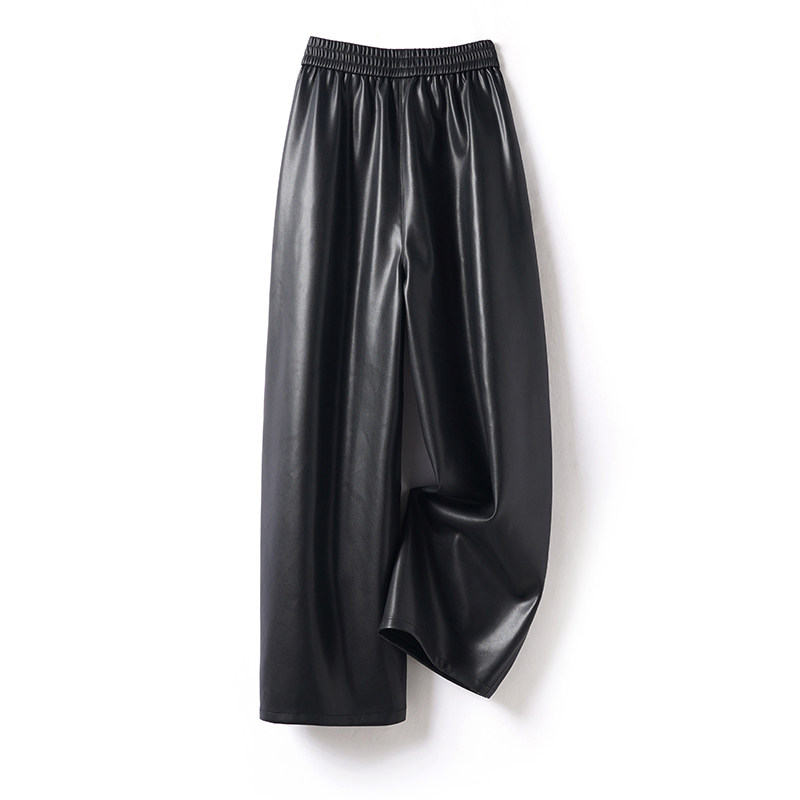 海宁真皮皮裤女2025秋冬新款绵羊皮长裤高腰显瘦休闲百搭阔腿皮裤,淘宝优惠券,粉丝福利购,淘宝优惠卷