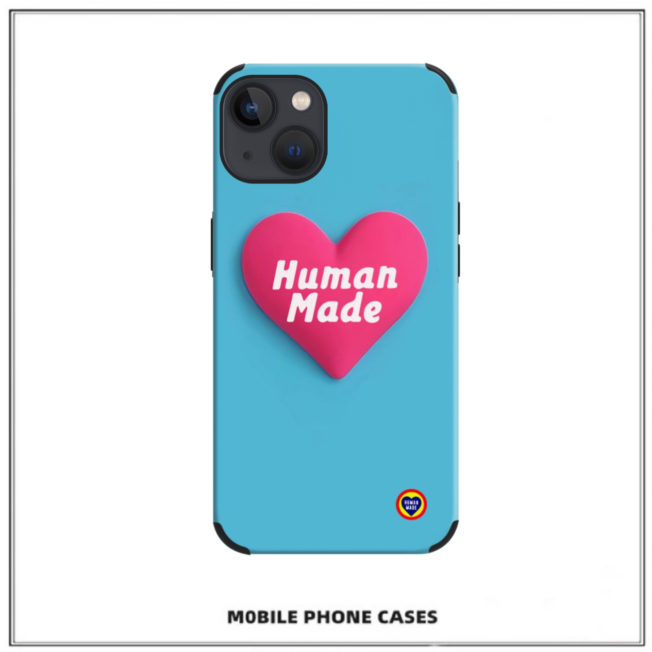 humanmade粉爱心适用13pro保护壳iphone15潮牌手机壳14pro边框 - 图2