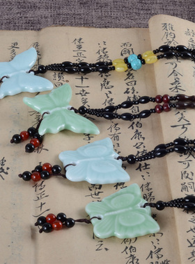 蝴蝶毛衣链文艺风服饰配件