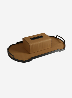 星梵艺墅美式复古皮质相框摆件