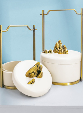 轻奢饰品提篮简约样板酒店摆件