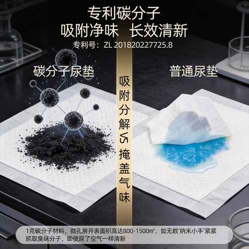 碳分子狗狗尿垫除臭加厚一次性隔尿片猫咪尿布尿不湿吸水宠物用品 - 图0