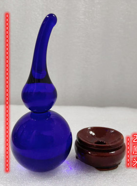 蓝水晶琉璃葫芦大小号摆件客厅卧室床头柜办公室桌面吉祥装饰礼品