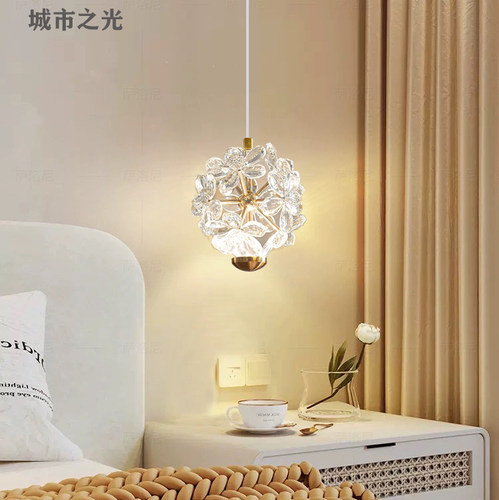 轻奢水晶床头吊灯法式中古走廊过道阳台玄关背景墙网红水晶壁灯 - 图2