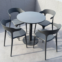 Net Red Outdoor Table And Chairs Combined Outdoor Milk Tea Shop Outside Swing Folding Balcony Leisure Small Table And Chairs Open-air Garden Patio