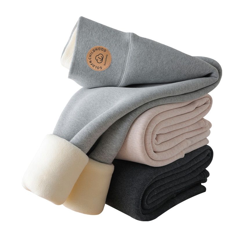 羊驼绒800克打底裤女外穿秋冬加绒加厚螺纹保暖棉裤东北绒裤秋裤