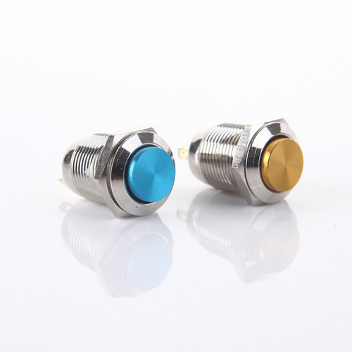 电源自复位小微圆型金属按钮开关高头汽车门铃常开按通12mm - 图1