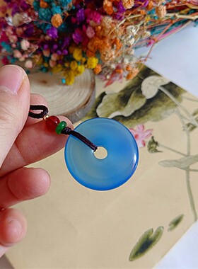 男女情侣玛瑙玉髓平安扣吊坠玉佩