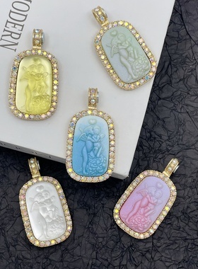 KF男女镀真金天使吊坠精致梦幻