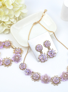 0001项链女纯银桃花网红锆石花朵小众新款设计吊坠气质叠戴女项链