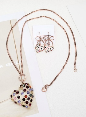 BJ镀真金男女爱心项链蝴蝶结精致