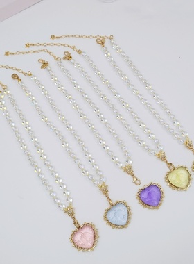 KF男女爱心项链泡泡珠精致甜美