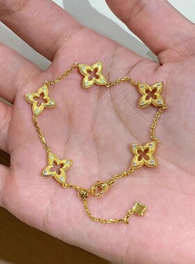 新中式金色拉丝蝴蝶手链女轻奢高级感小众设计感手饰2026新款爆款