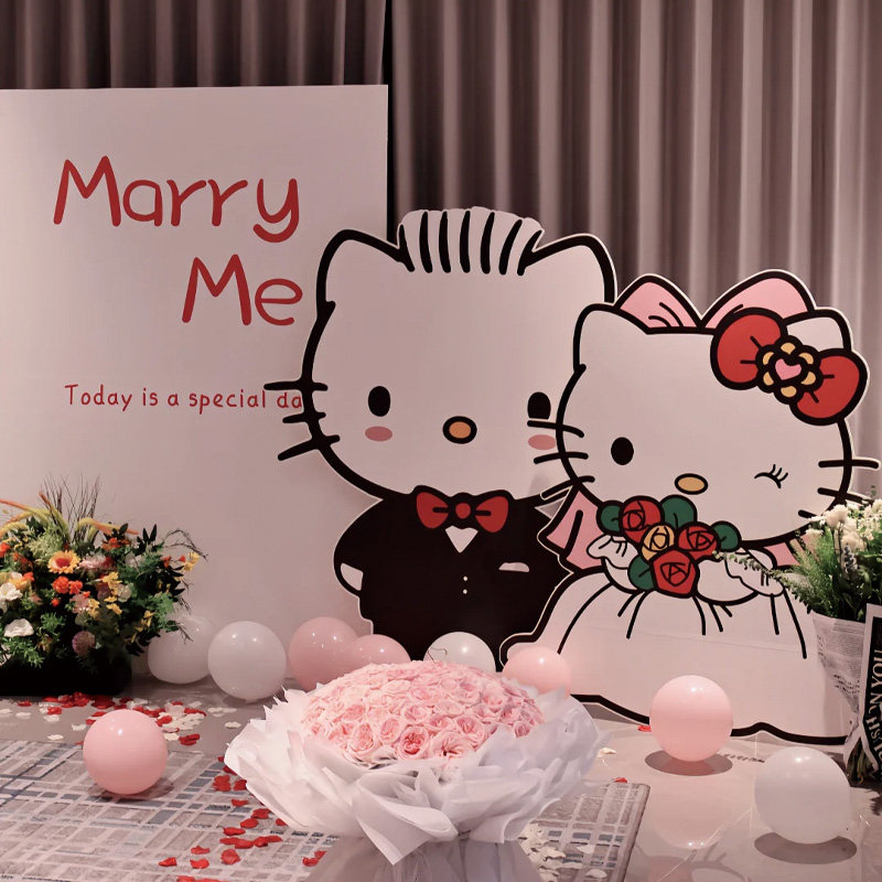 HelloKitty求婚室内布置装饰氛围感场景浪漫表白酒店背景不要气球,淘宝优惠券,粉丝福利购,淘宝优惠卷