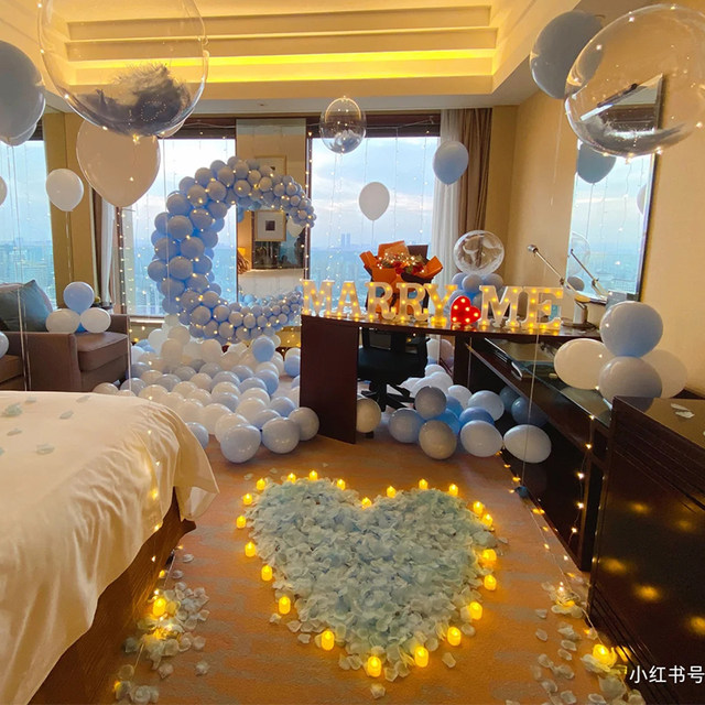 Indoor and outdoor balloon ceremony wedding proposal