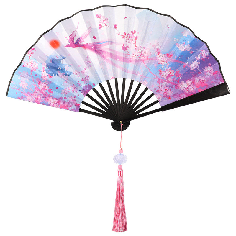 抖音同款扇子双面彼岸花九尾狐男女生霸气古装汉服绢布折扇中国风 扇兴堂 淘优券