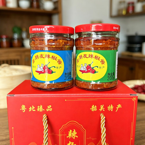 辣王2瓶蒜蓉老朋友辣椒酱广东韶关始兴特产剁椒超香特辣王劲辣1瓶 - 图1