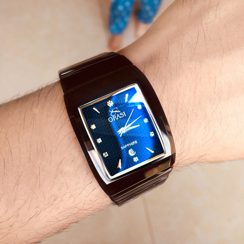 2020新款十大正品名牌长方形石英表 欧力狮国产腕表