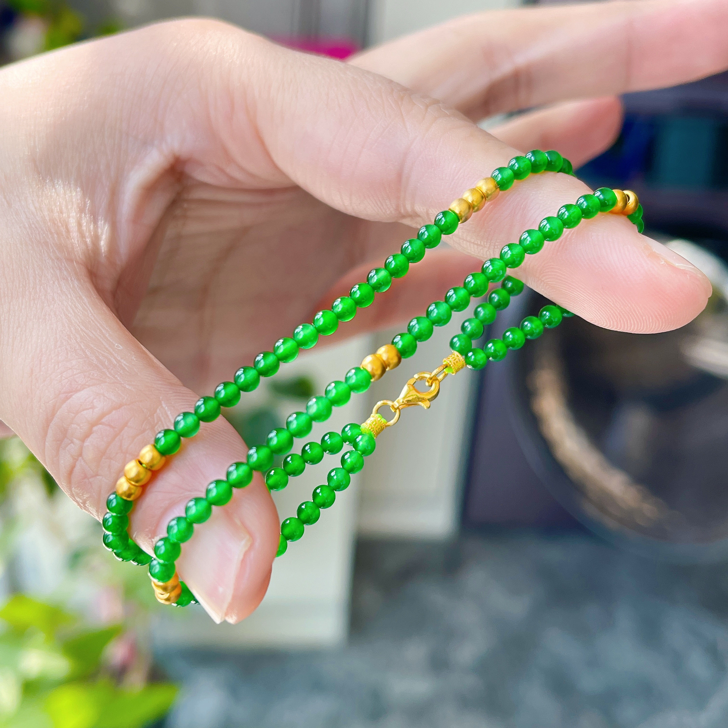 天然翡翠小米珠双圈手链串钏辣阳绿色冰种珠子新中式999千足黄金,淘宝优惠券,粉丝福利购,淘宝优惠卷