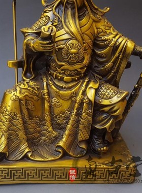 特价仿古纯铜关公摆件关羽夜春秋