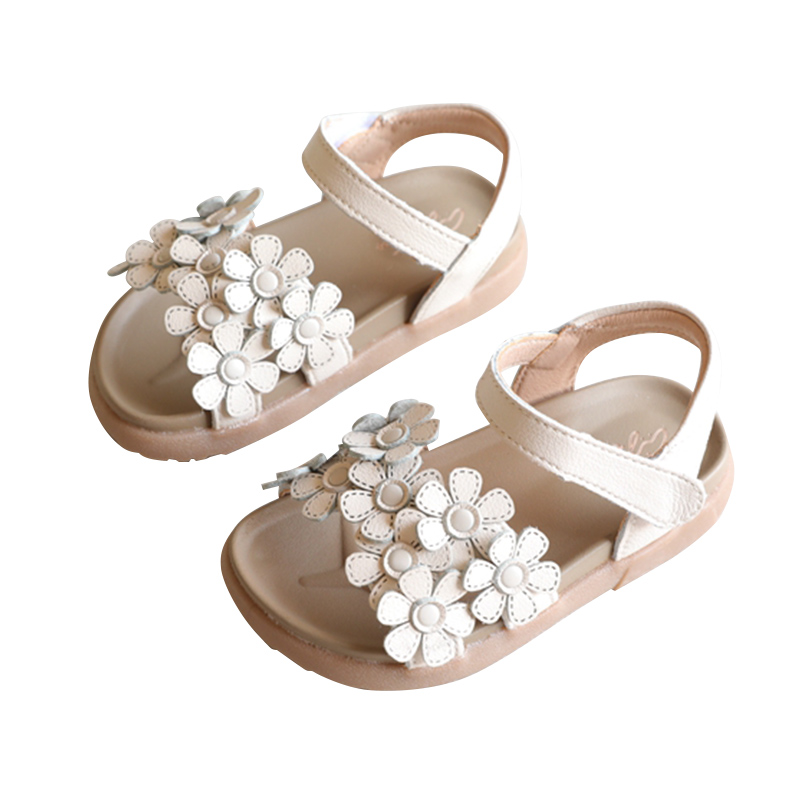 ❤️Rolayllove❤️ Infant Baby Girls Sandals Flower Pearl Princess Beach Flat Sandals Casual Shoes Summer