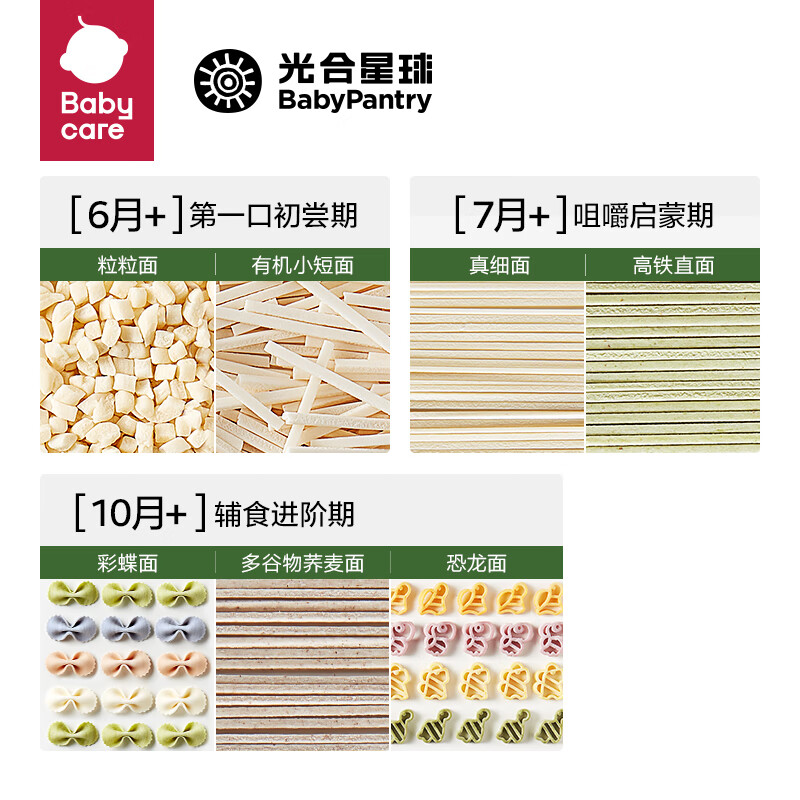 光合星球（THE BABYPANTRY）babycare恐龙面条200g/8包 新西兰辅 - 图2