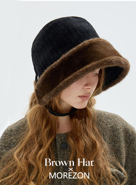MOREZON【Brown hat Heritage Fur Bonnet】26秋冬仿皮草侍女帽子