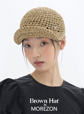 MOREZON【Brown hat Crochet Cap】26春夏新款潮人镂空棒球帽子女